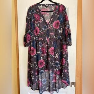 Torrid Sheer Hi-Lo Floral Dress